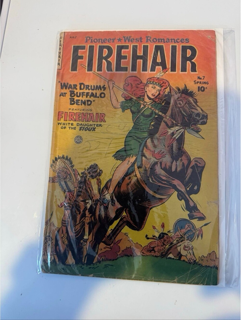 Firehair #7 Fiction House 1951 Golden Age Western Comic 10¢ Firehair